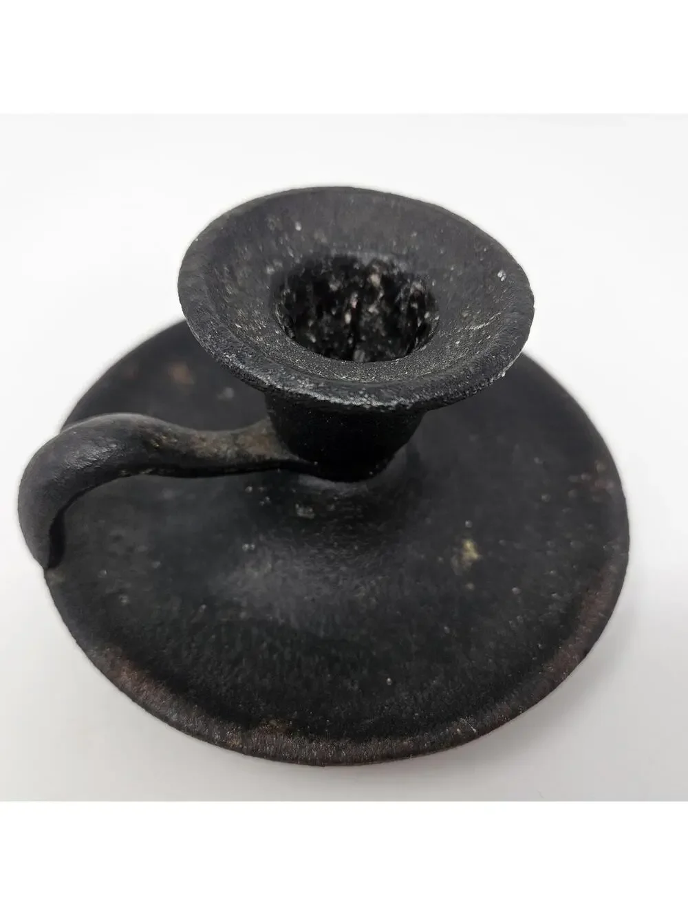 Rare! Vintage Cast Iron John Wright 2220B Chamber Handled Candlestick Holder